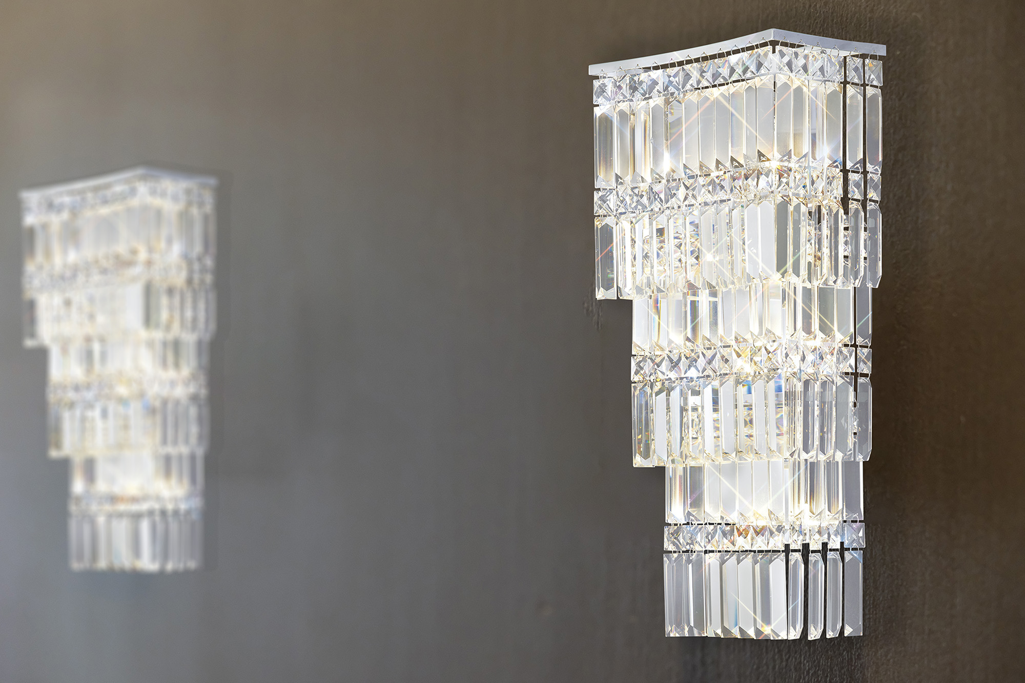 Gianni Crystal Ceiling Lights Diyas Tiered Crystal Fittings